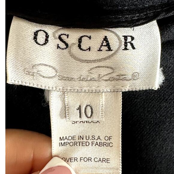 Oscar de la Renta Vintage Asymmetric Wool Blend Embroidered Skirt Size 10 - Picture 7 of 8